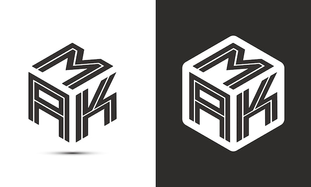 MAK letter logo ontwerp met illustrator kubus logo vector logo moderne alfabet lettertype overlapping stijl