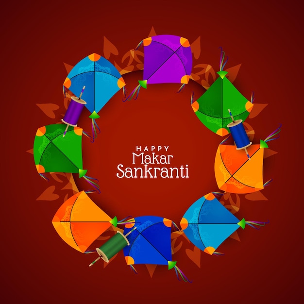 Makar Sankranti cultural Indian festival greeting card