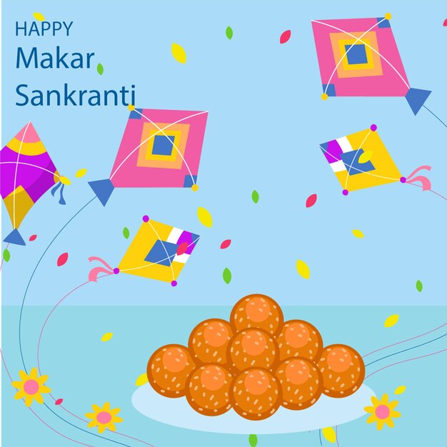 Vector makar sankranti festival pongal festival hindu festival indian festival poster greetings