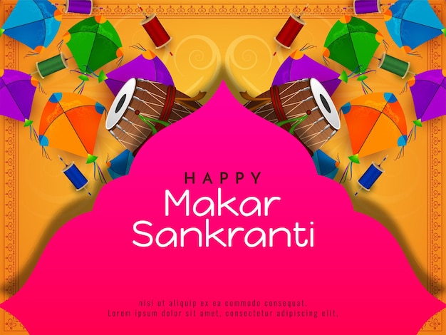 Makar Sankranti traditionele Indiase festival achtergrond ontwerp vector