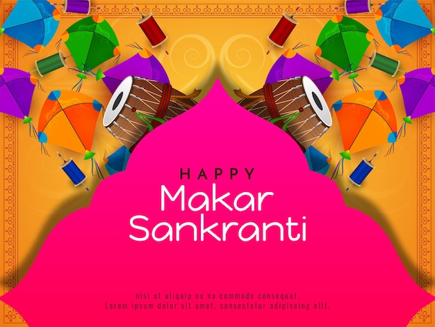 Makar sankranti traditionele indiase festival achtergrond ontwerp vector