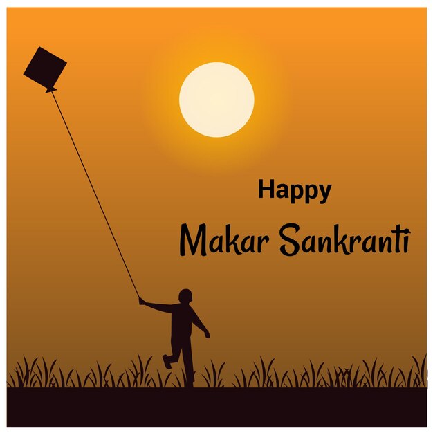 Vector makar sankranti uttarayana maghi indian festival celebration vector design colorful kites