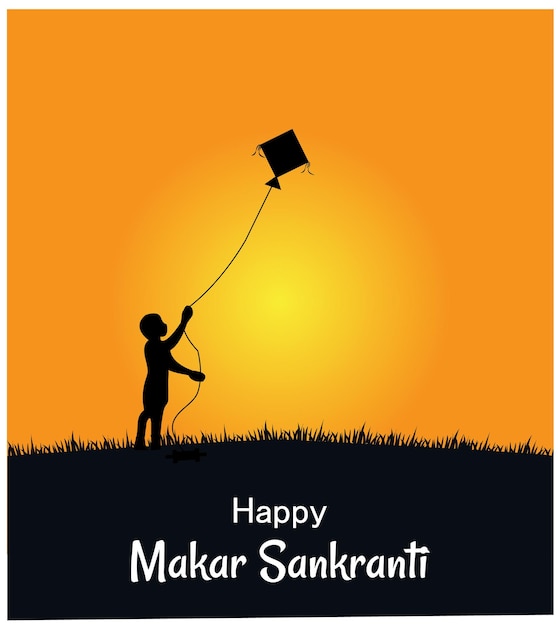 Makar sankranti uttarayana maghi indian festival celebration vector design aquiloni colorati