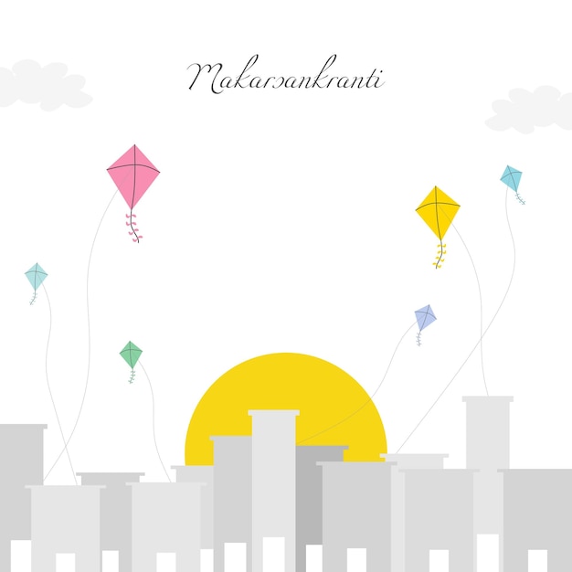 Vector makarsankranti minimal vector for social media greeting post