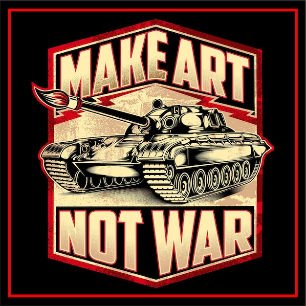 Vector make art not war illustration