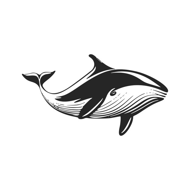 make a bold statement with our striking black and white minimalistic whale logo