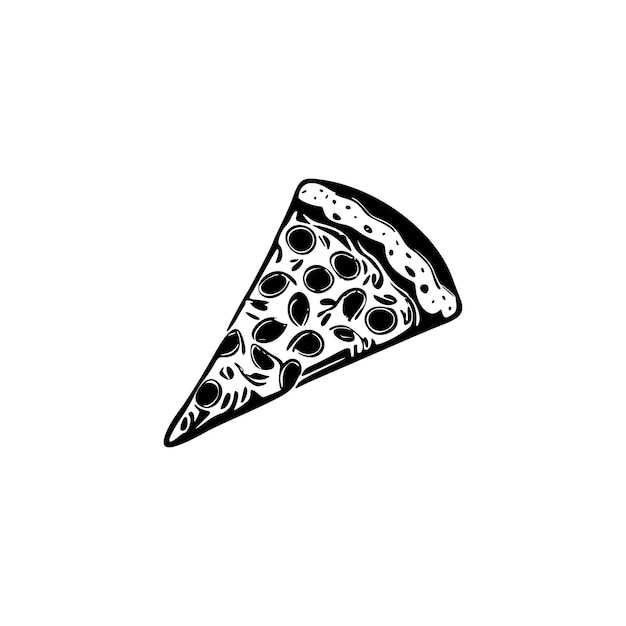 Vettore fai una dichiarazione audace con il nostro sorprendente logo della pizza in bianco e nero