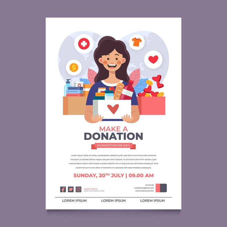 Vector make a donation poster