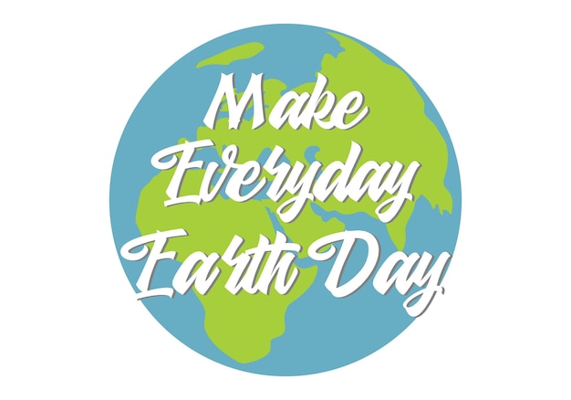Сделайте повседневный плакат с экологической осведомленностью о Дне Земли изолированным на белом фоне