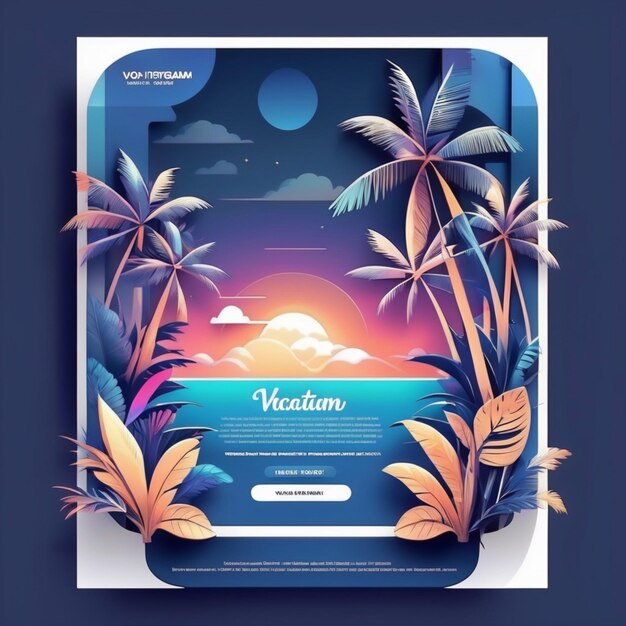 make a social media design for instagram about vacation on Sunday