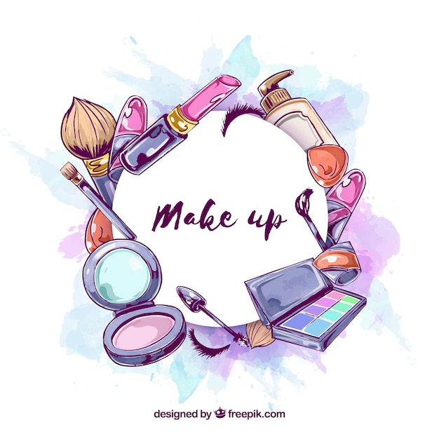 Make up background in watercolor style