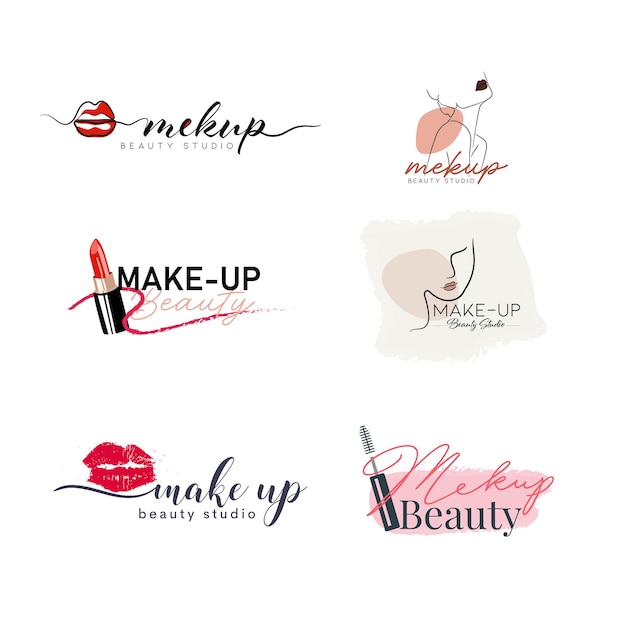 Make-up beauty studio logo handgetekende symbolen