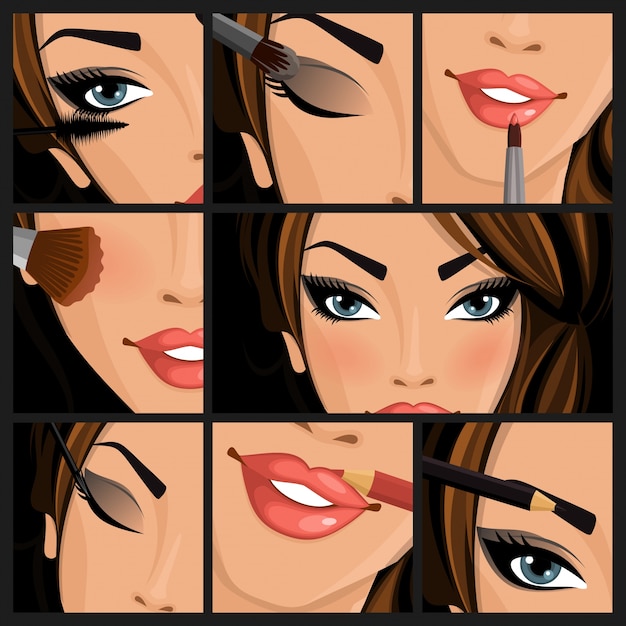 Vector make-up beauty woman