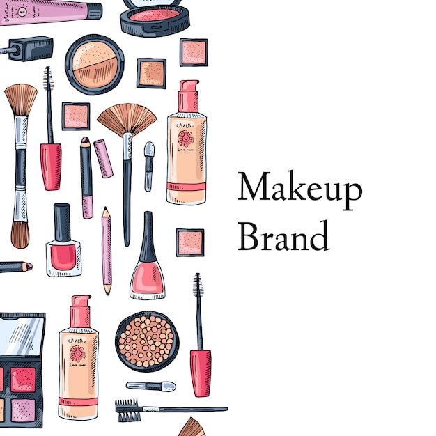 Vector make up brand card