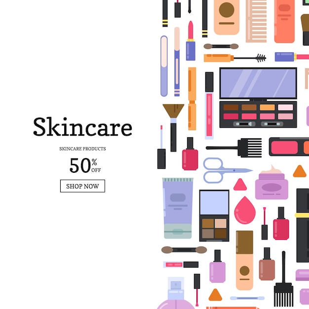 Vector make up discount banner