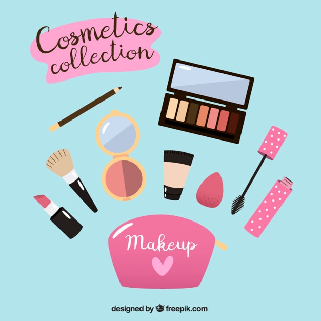 Make-up equipment in flat design