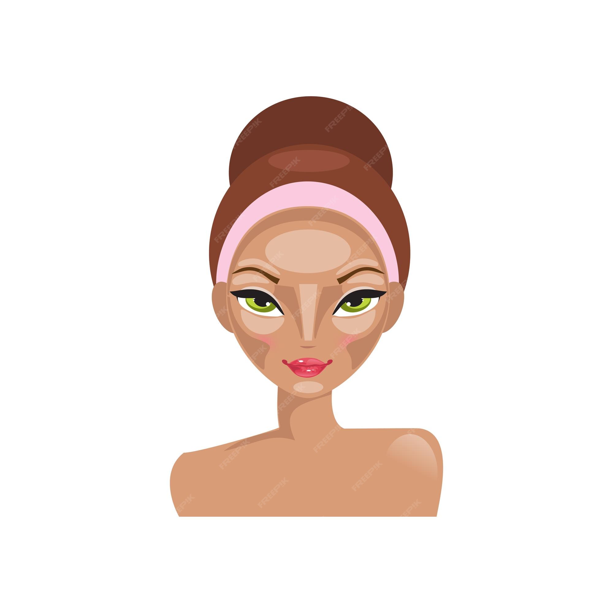 Premium Vector Make up Face Contour Using Highlight And Shading premium-vector-make-up-face-contour-using-highlight-and-shading