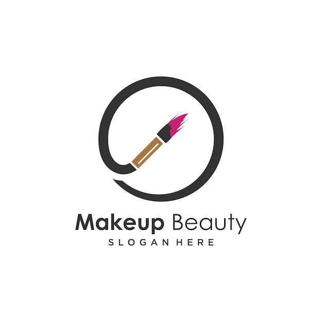 Make-up logo-ontwerp met modern uniek stijlidee
