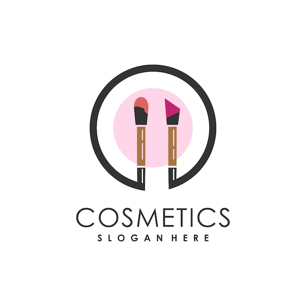 Vector make-up logo-ontwerp met modern uniek stijlidee