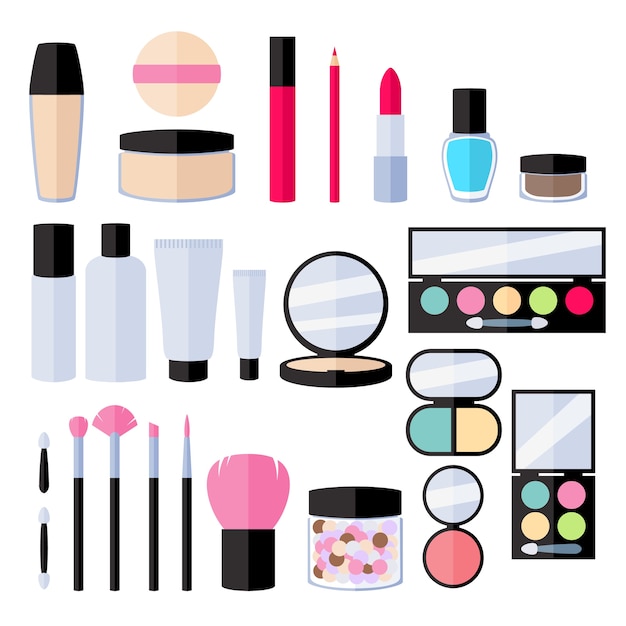 Vector make-up pictogrammen instellen. illustratie.