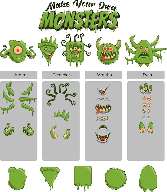 Make Your Own Monster A Vector Art Collection