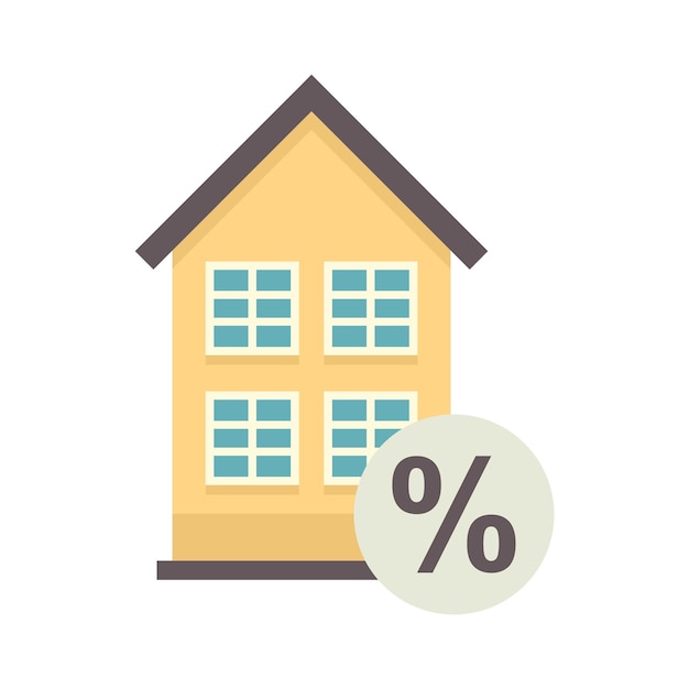 Vector makelaar procent huis kopen pictogram vlakke afbeelding van makelaar procent huis kopen vector pictogram geïsoleerd op een witte achtergrond