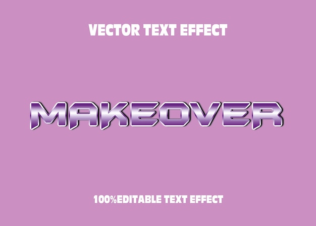 Makeover vector text effect design