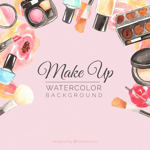 Makeup accessories background