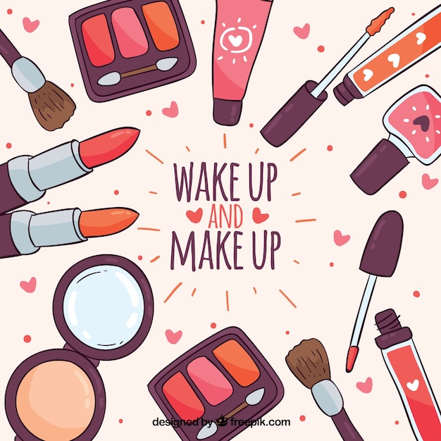 Vector makeup accessories background