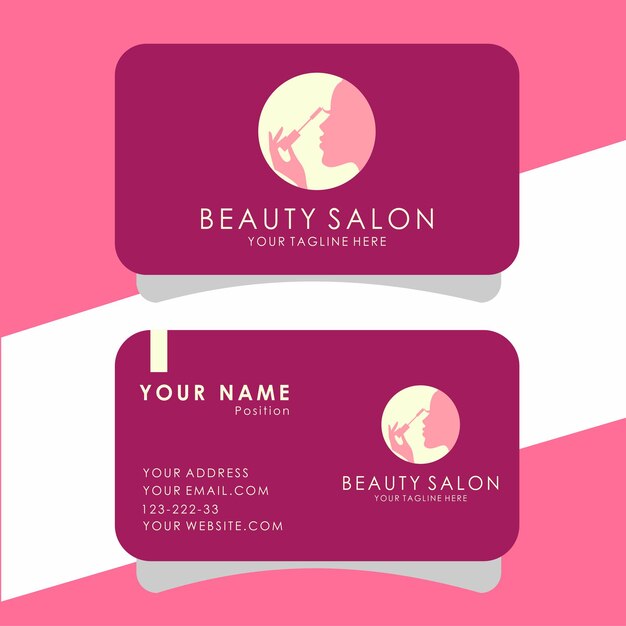 makeup beautician business card vector