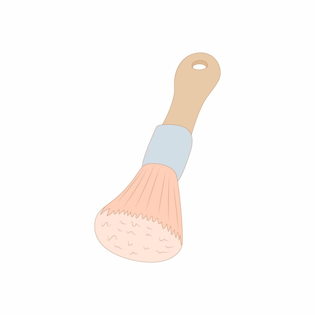 Makeup brush icon in cartoon style on a white background