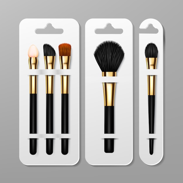 Vector makeup brush packaging set