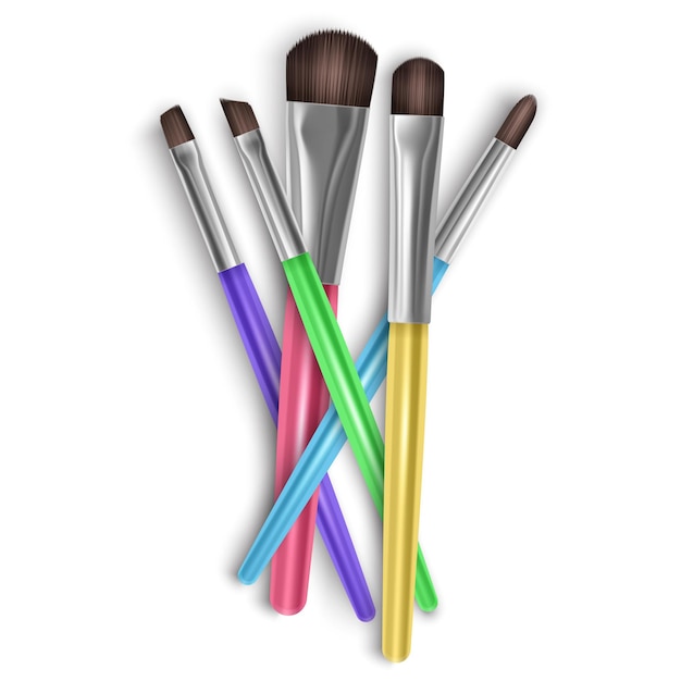 Makeup brushes in realistic style Vector illustration