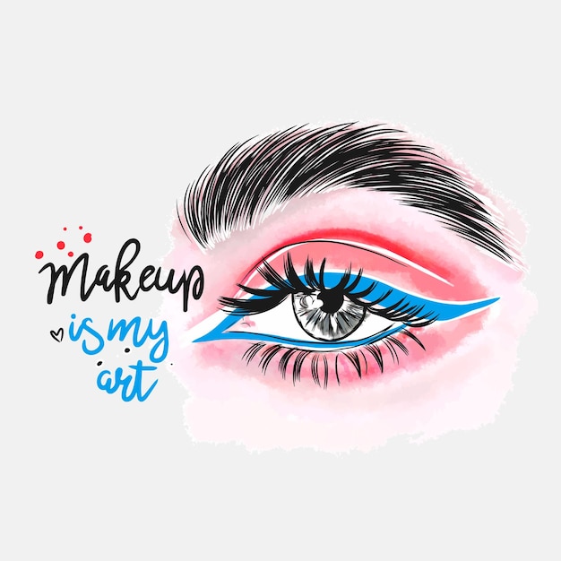 Vector makeup is my art handwritten lettering fashion lettering design eye shadow