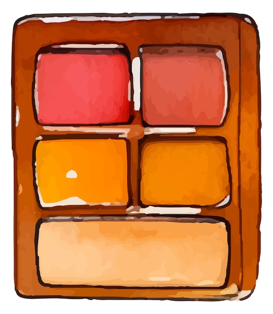 Makeup watercolor eyeshadow palette vector