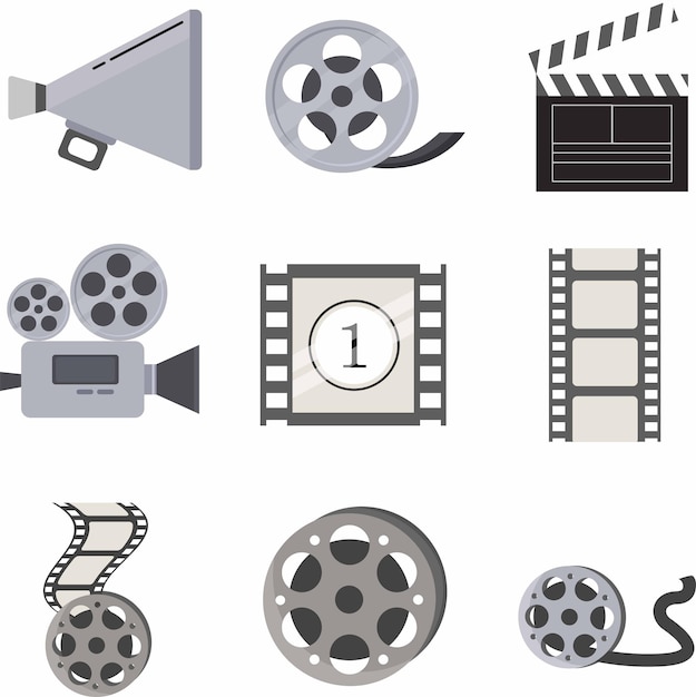 Making Film Equipment Flat Vector Collection