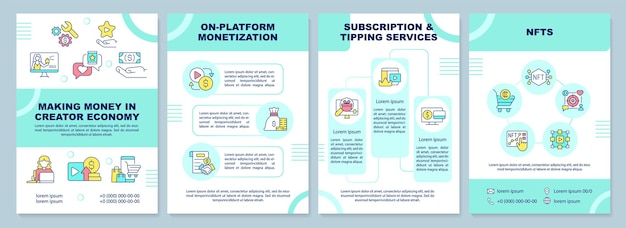 Making money in creator economy brochure template