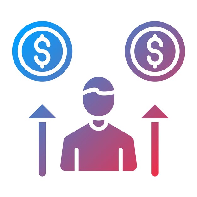 Икона векторного изображения для зарабатывания денег может быть использована для управления бизнесом