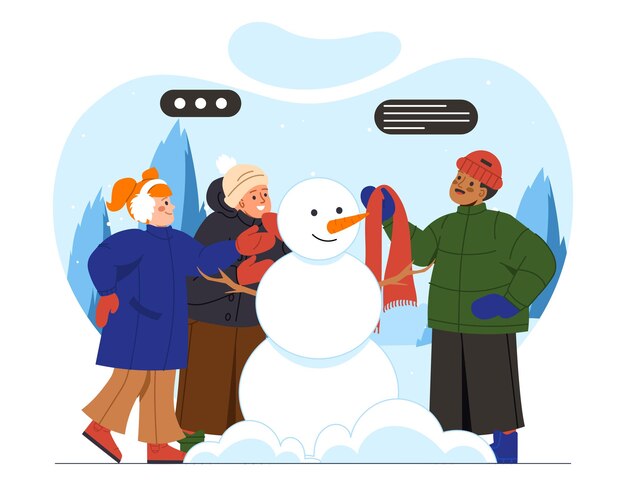 Making snowman vector concept