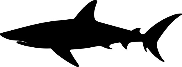 Vector mako shark black silhouette with transparent background