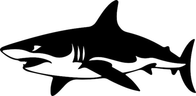 Vettore siluetta nera dello squalo mako con sfondo trasparente
