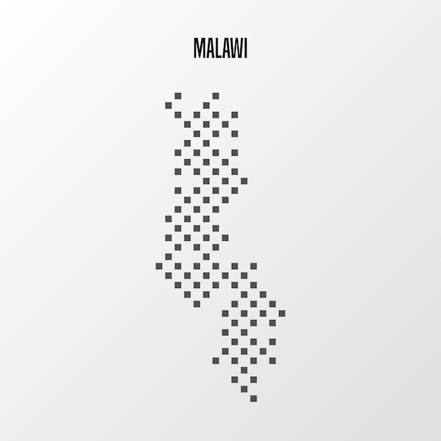 Vector malawi country map made from abstract halftone dot pattern