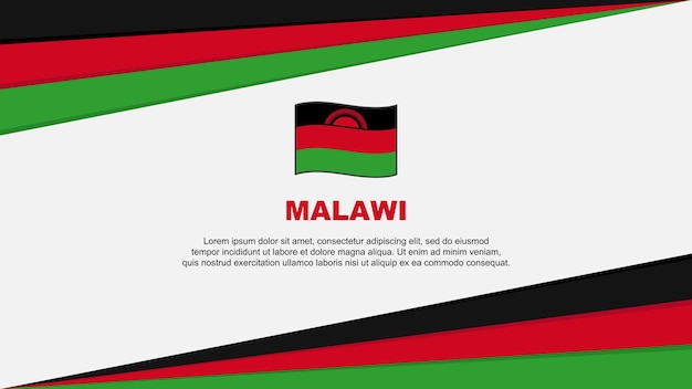 Modello di disegno astratto della bandiera del malawi bandiera del giorno dell'indipendenza del malawi illustrazione vettoriale dei cartoni animati disegno del malawi