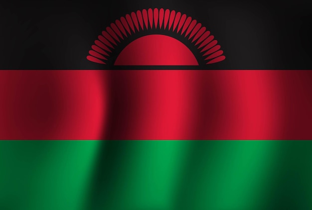 Vector malawi flag background waving 3d national banner wallpaper