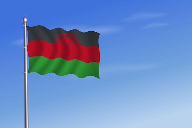 Malawi flag Independence Day blue sky background