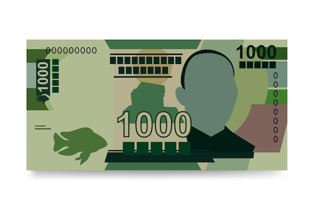 Malawi Kwacha Vector Illustration 말라위 돈 세트 번들 지폐 지폐 1000 MWK