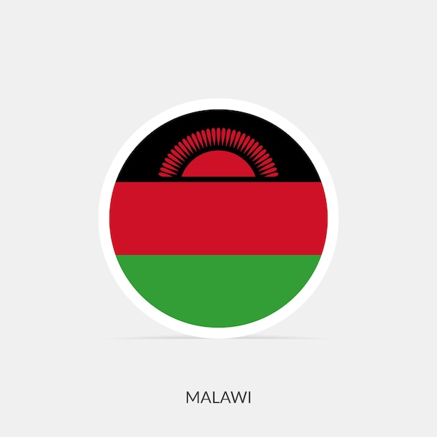 Malawi round flag icon with shadow