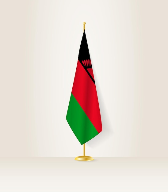 Malawische vlag op een vlaggenstandaard