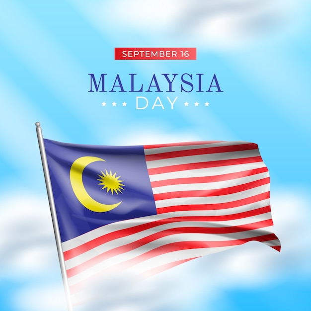 Vector malaysia day realistic illustration