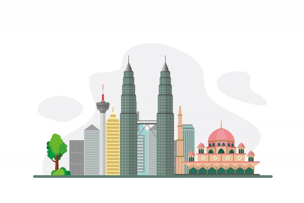 マレーシアの有名なランドマークの背景